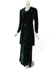 30s Green Velvet Gown & Jacket Set - complete view