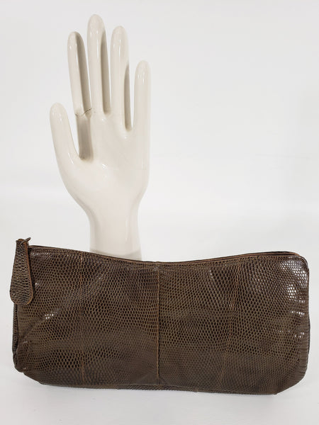 40s Brown Leather Clutch Purse
