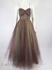 40s/50s Purple + Green Tulle Ball Gown - full view