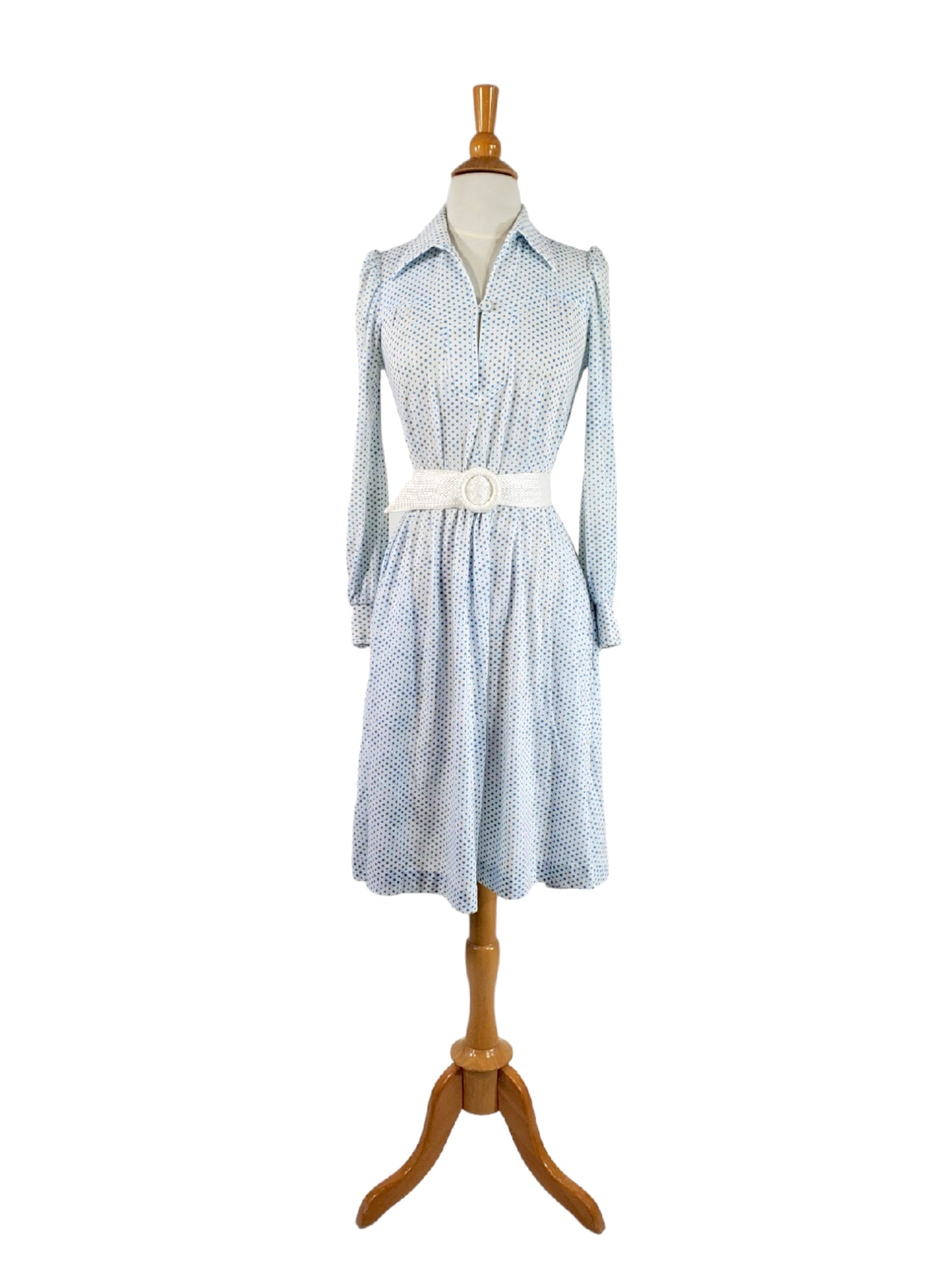 70s Polka Dot Jersey Tent Dress - sm, med 70s Polka Dot Jersey Tent Dress - sm, med