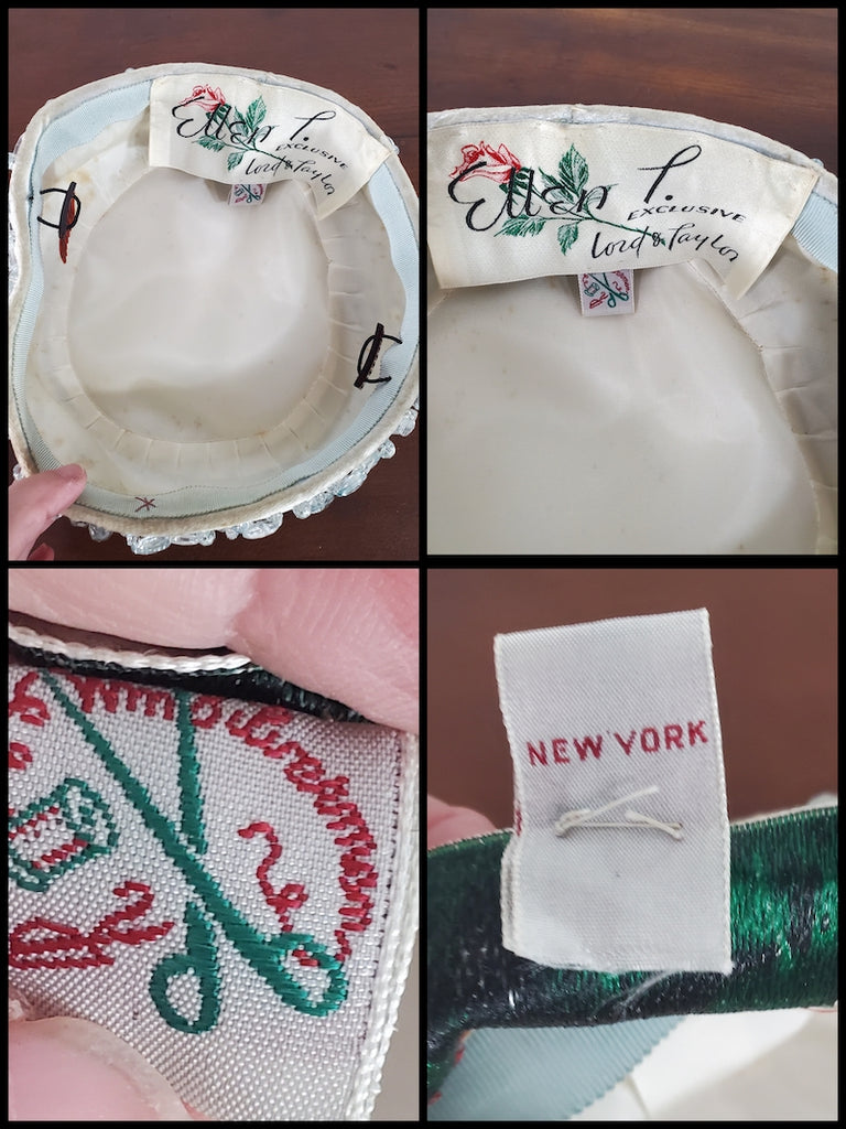 60s Jeweled Silver Velvet Pillbox Hat Better Dresses Vintage