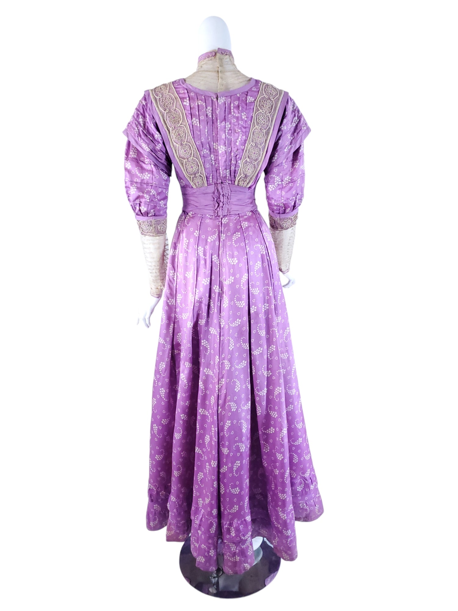 purple vintage dress Edwardian Antique Silk and Lace Dress in Plum Purple
