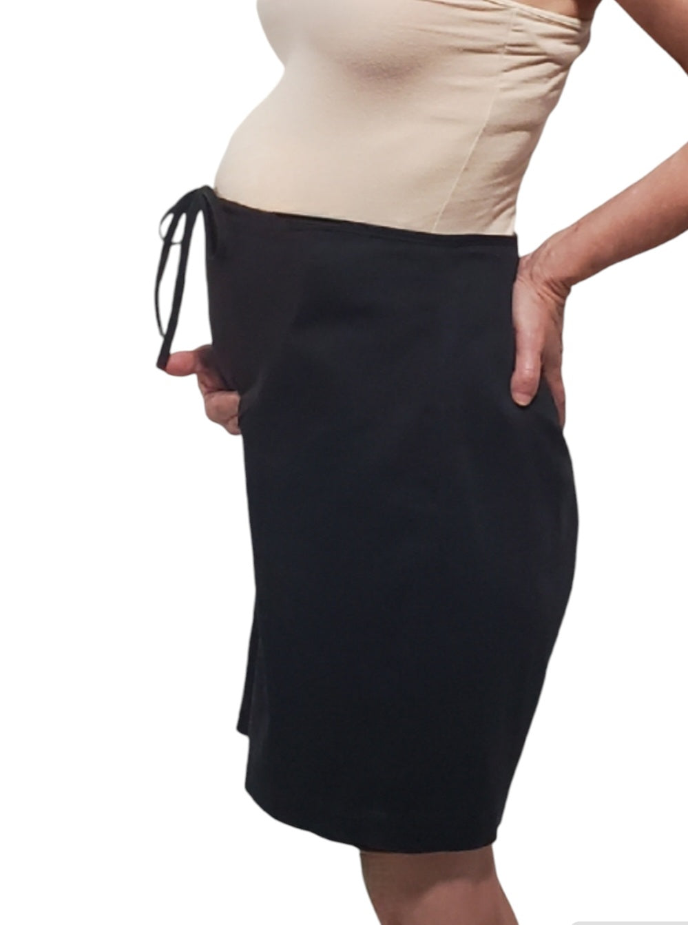 50s Black Cotton Maternity Shorts