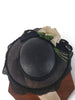 top view of NY Creation Black Straw Hat