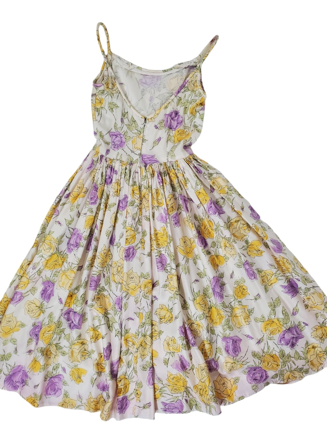 purple dress with yellow flowers Women's V-neck Ruffle Shortsleeve Waist Tie Floral Print Dress Maxi Dress Purple yellow flowers S