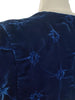 30s Blue Velvet Bolero Jacket Detail
