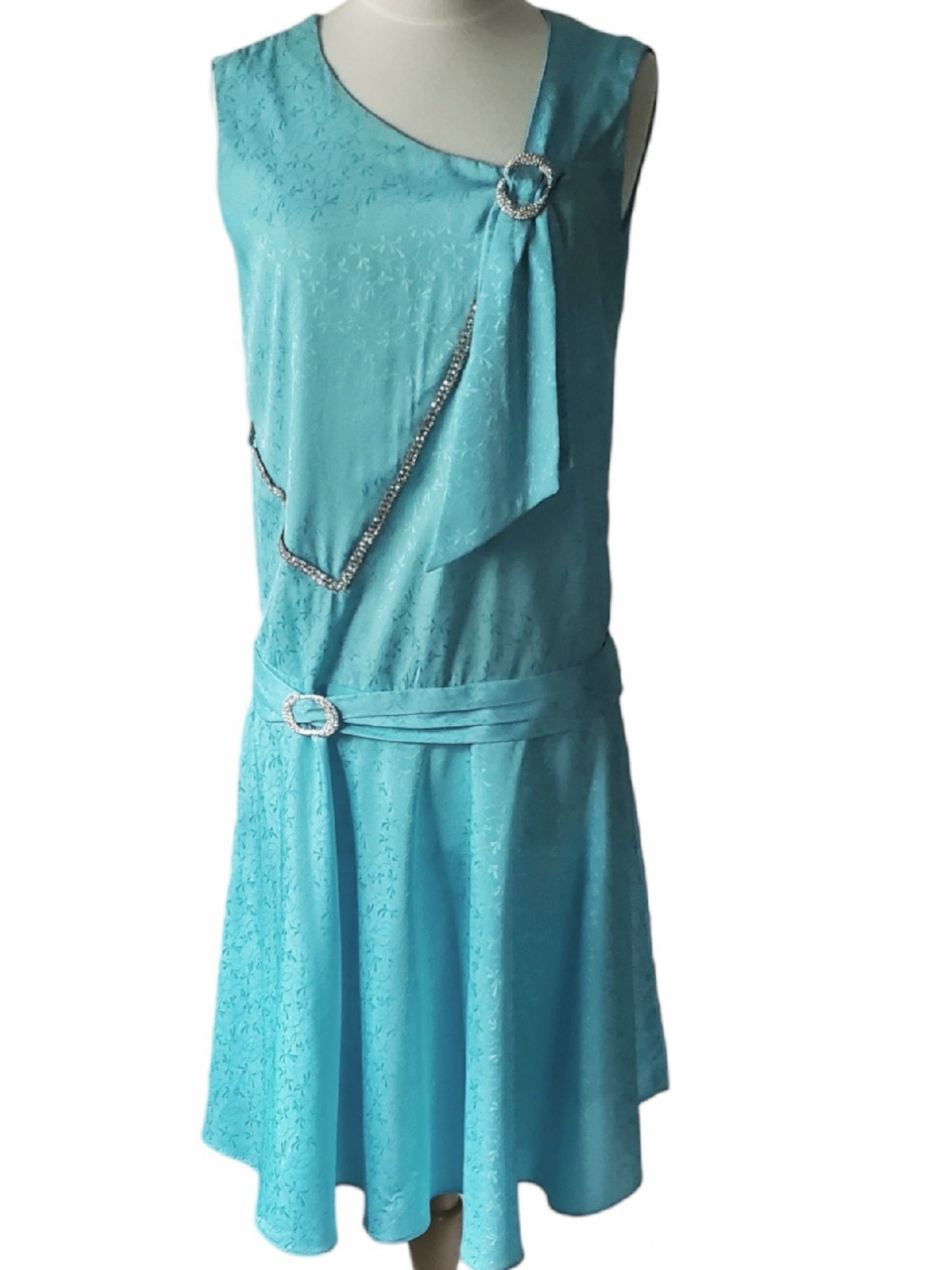 20s Style Flapper Costume in Aqua Blue - SM 20s Style Flapper Costume in Aqua Blue - SM