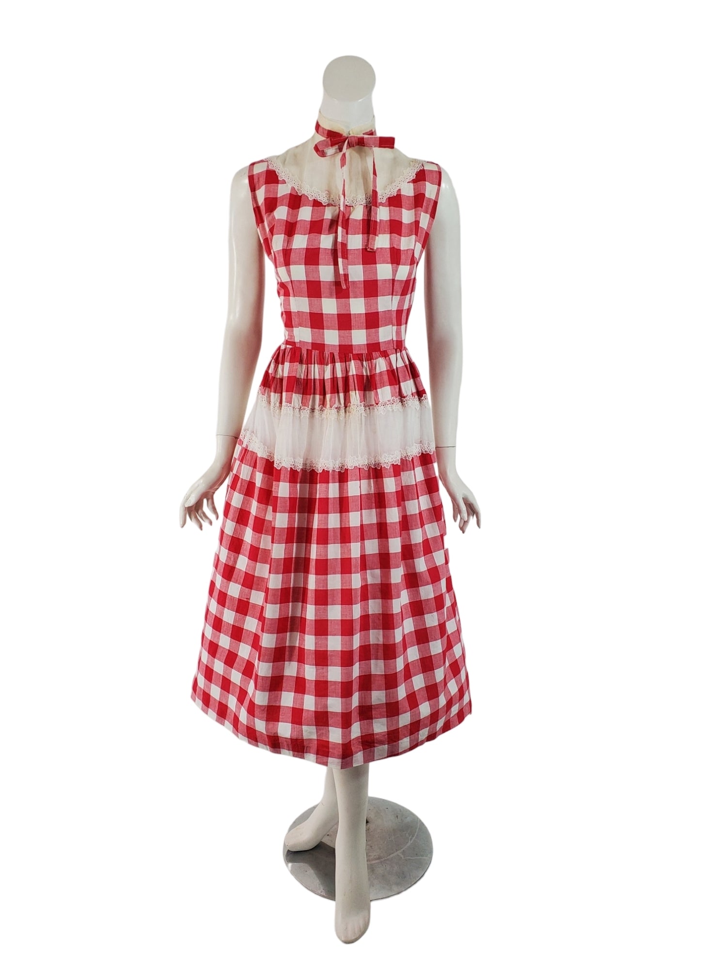 40/50s Red Gingham Dress - SM 40/50s Red Gingham Dress - SM