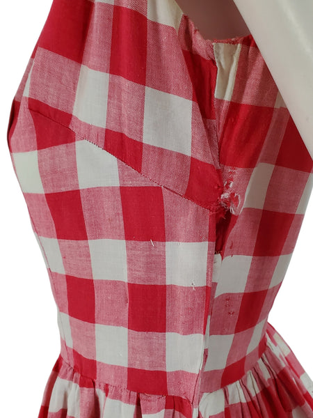 40/50s Red Gingham Dress
