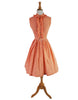 50s/60s Sleeveless orange and white gingham shirtwaist dress