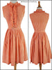 Vintage orange and white gingham dress, no crinoline