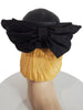 1980s Black Straw hat back view showing bow