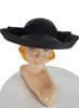 Front view of 80s Black Straw Hat