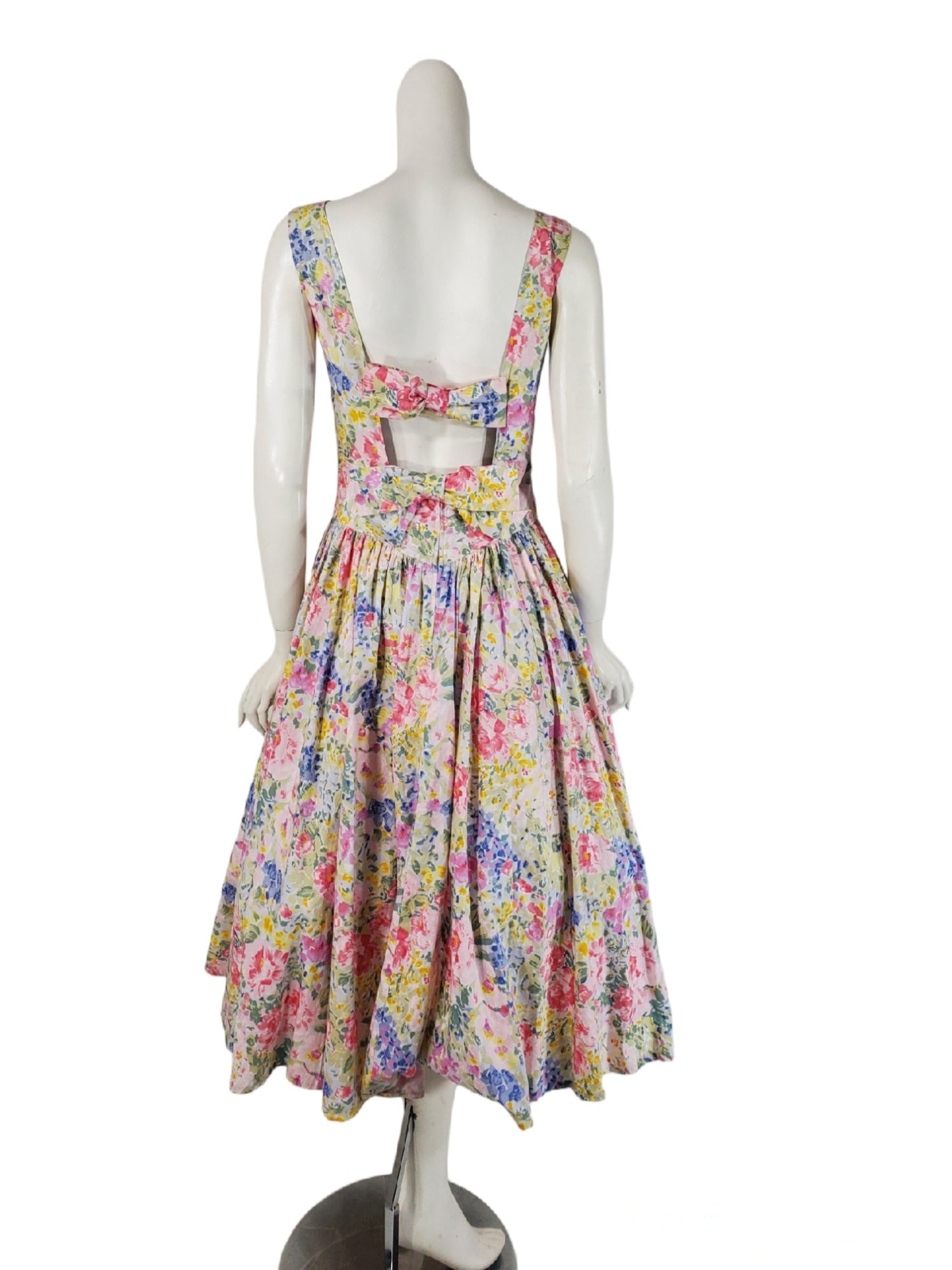 80s Pastel Floral Full Skirt Cotton Dress Better Dresses Vintage 80s Pastel Floral Full Skirt Cotton Dress Better Dresses Vintage