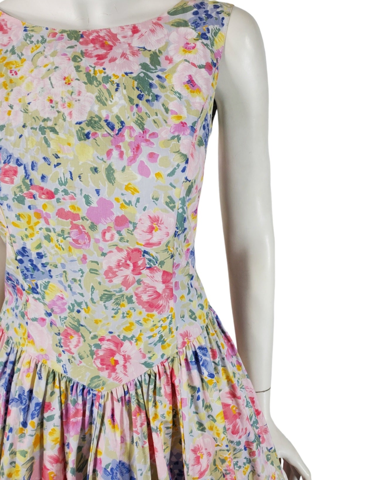 80s Pastel Floral Full Skirt Cotton Dress Better Dresses Vintage 80s Pastel Floral Full Skirt Cotton Dress Better Dresses Vintage