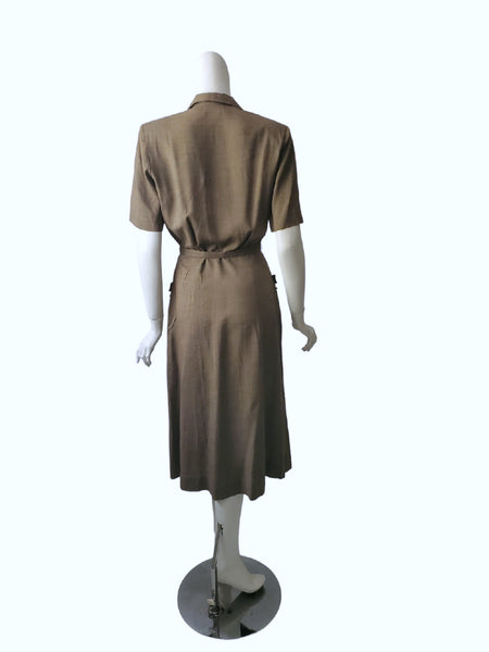 back view of shirtwaist vintage dress
