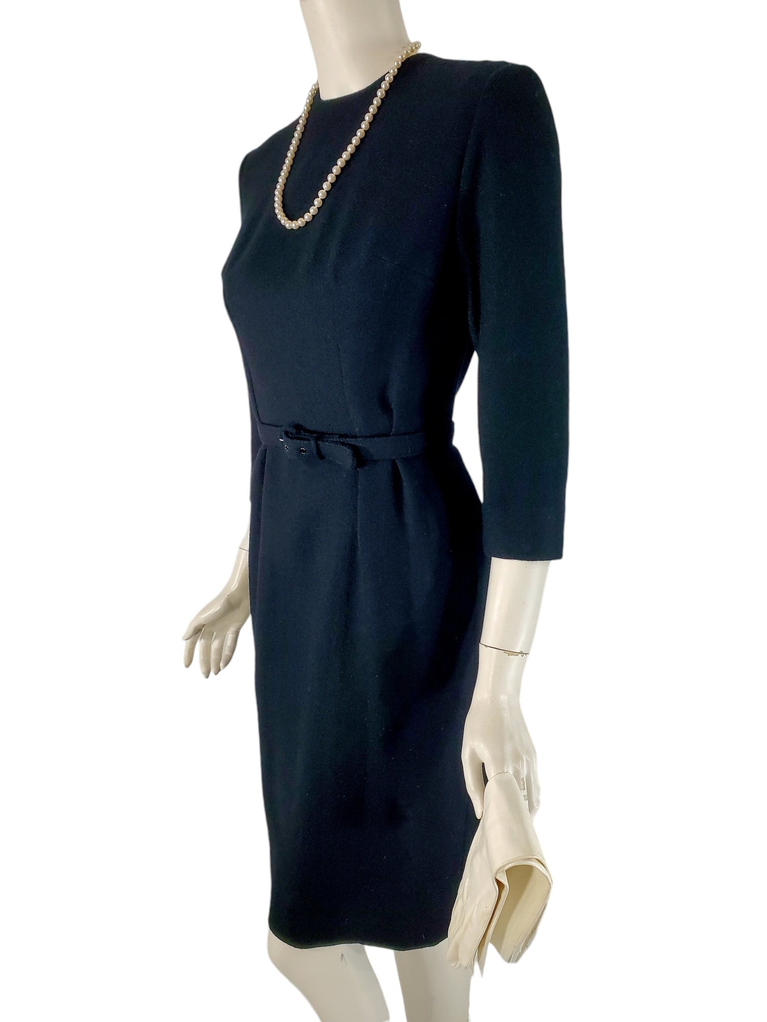 50s/60s Little Black Sheath Dress With Three-Quarter Sleeves - sm Better Dresses Vintage 50s/60s Little Black Sheath Dress With Three-Quarter Sleeves - sm Better Dresses Vintage