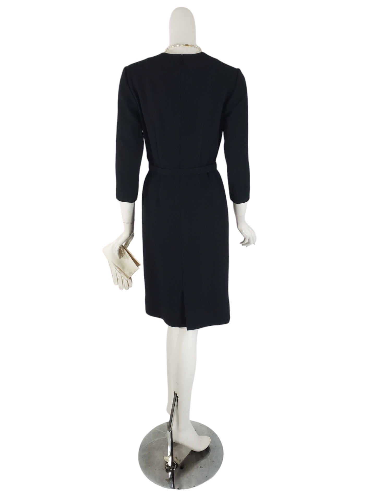 50s/60s Little Black Sheath Dress With Three-Quarter Sleeves - sm Better Dresses Vintage 50s/60s Little Black Sheath Dress With Three-Quarter Sleeves - sm Better Dresses Vintage
