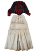 Interior views of red bodice and skirt