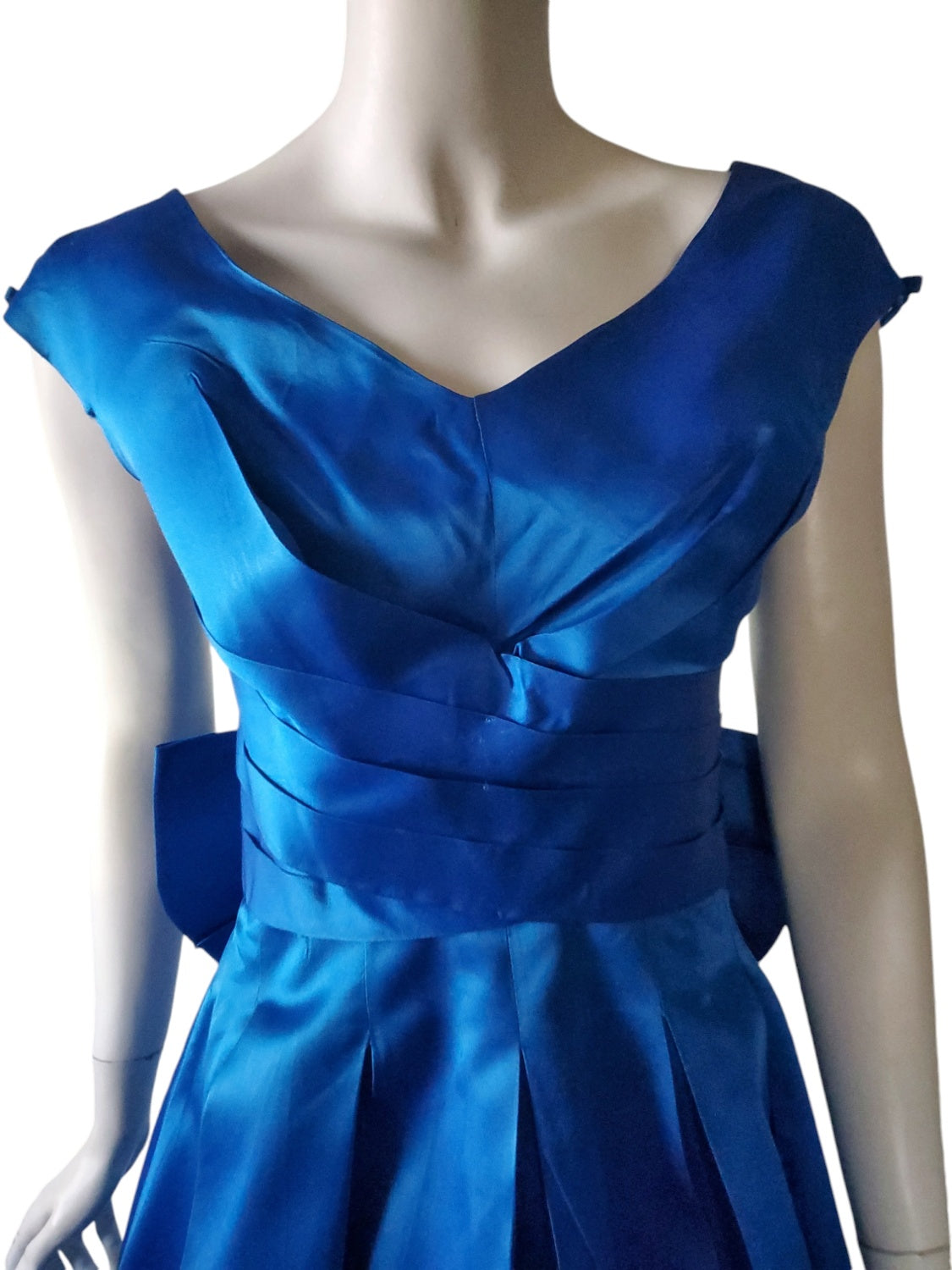 50s Party Dress in Brilliant Blue Satin Better Dresses Vintage 50s Party Dress in Brilliant Blue Satin Better Dresses Vintage