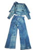Interior of jacket and back side of pants