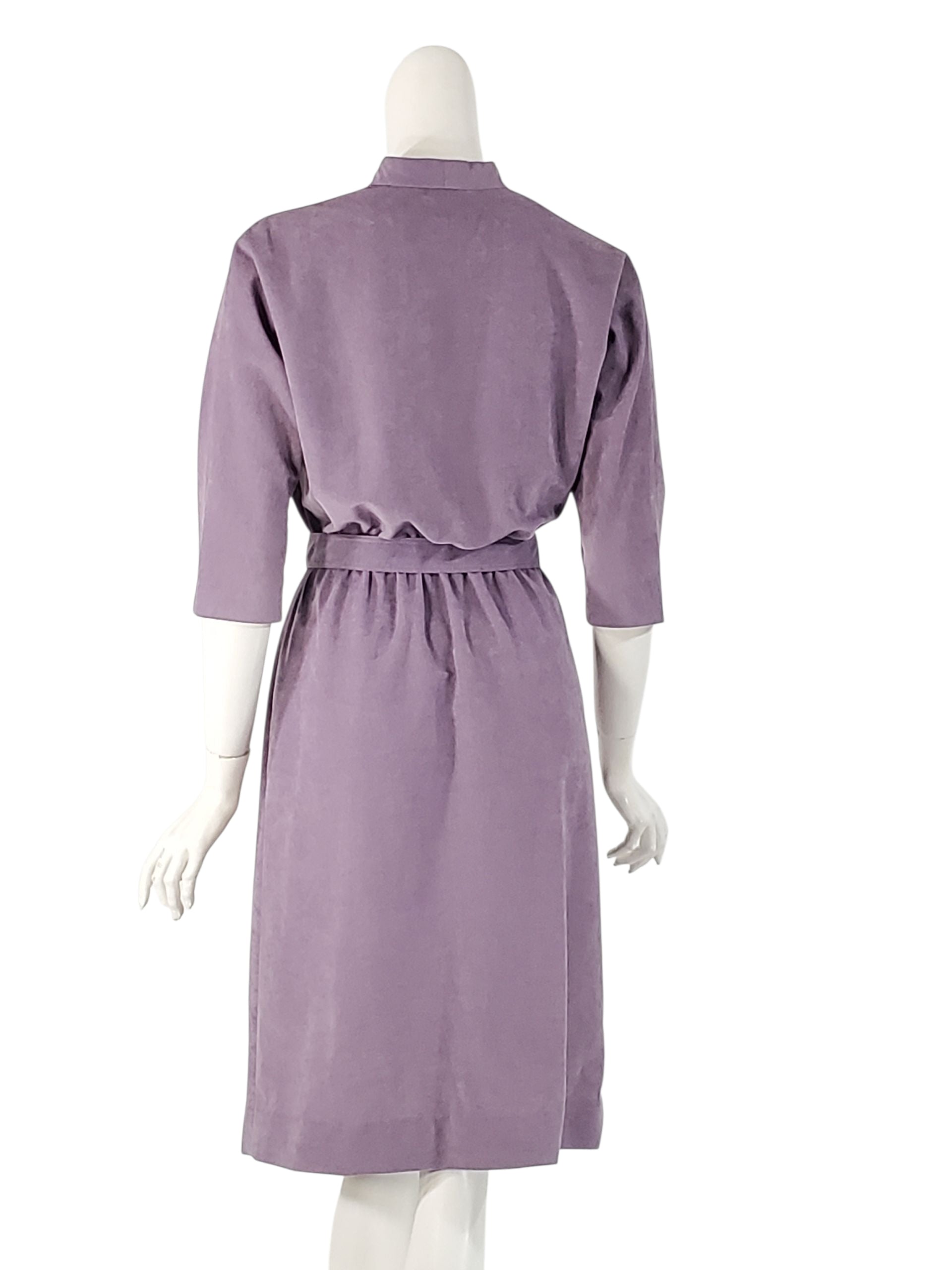 80s purple dress 80s Floral Wrap Dress | S-M