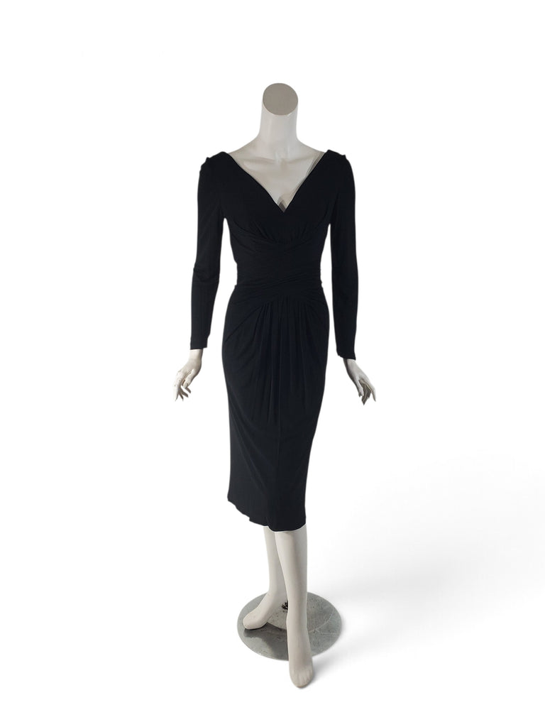 50s Slim Criss-Cross Bodice Cocktail Dress