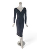 50s Black Long-Sleeve Sheath Dress