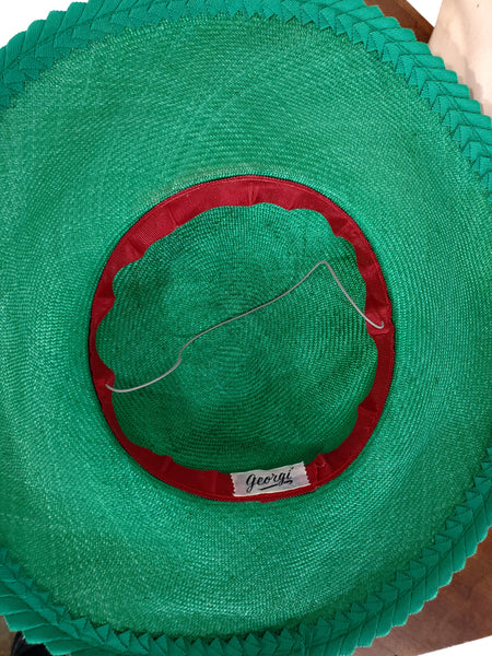 Vintage 1960s Bonwit Teller Kelly Green Straw Mod Bowler Round Crown Hat Green Bowler Hat for Sale up to 90% Off: Poshmark main image 3