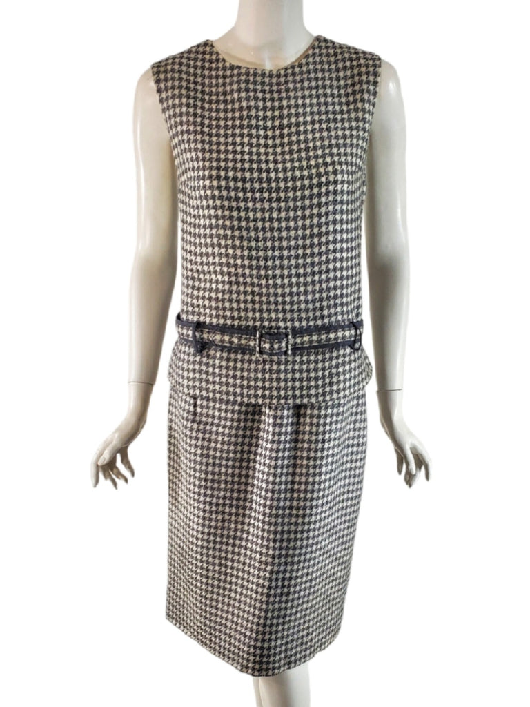 50s/60s skirt set in gray houndstooth