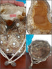details and label of vintage beaded reticule bag
