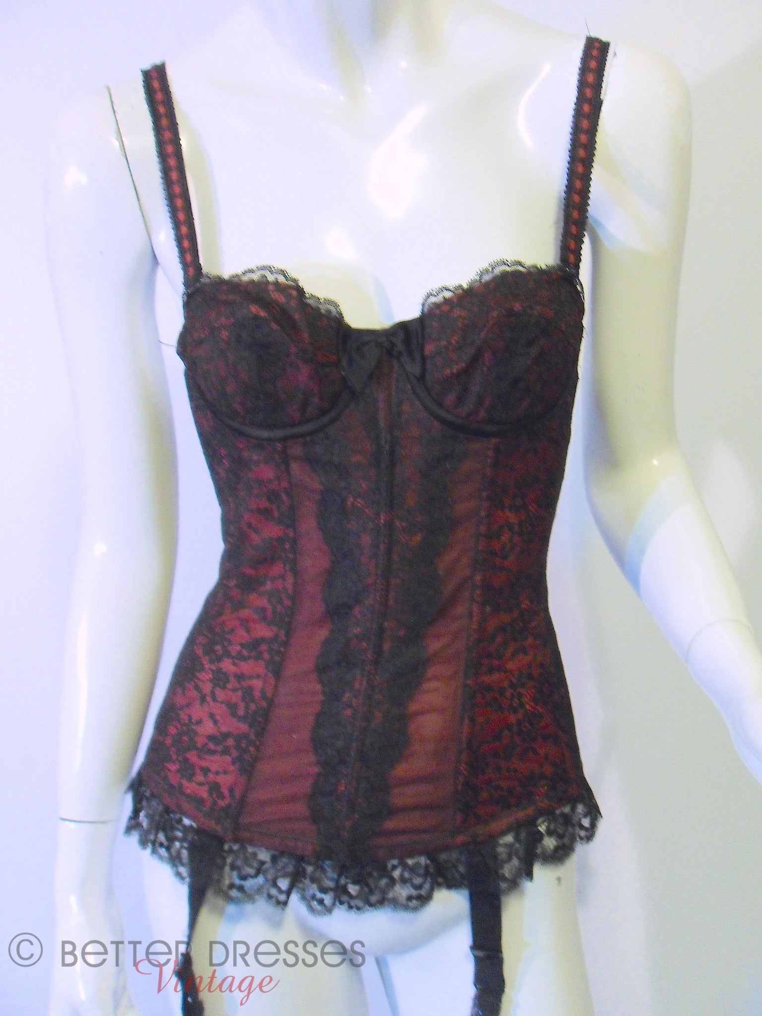 Vintage 50s Bustier Red and Black by Triumph – Better Dresses Vintage