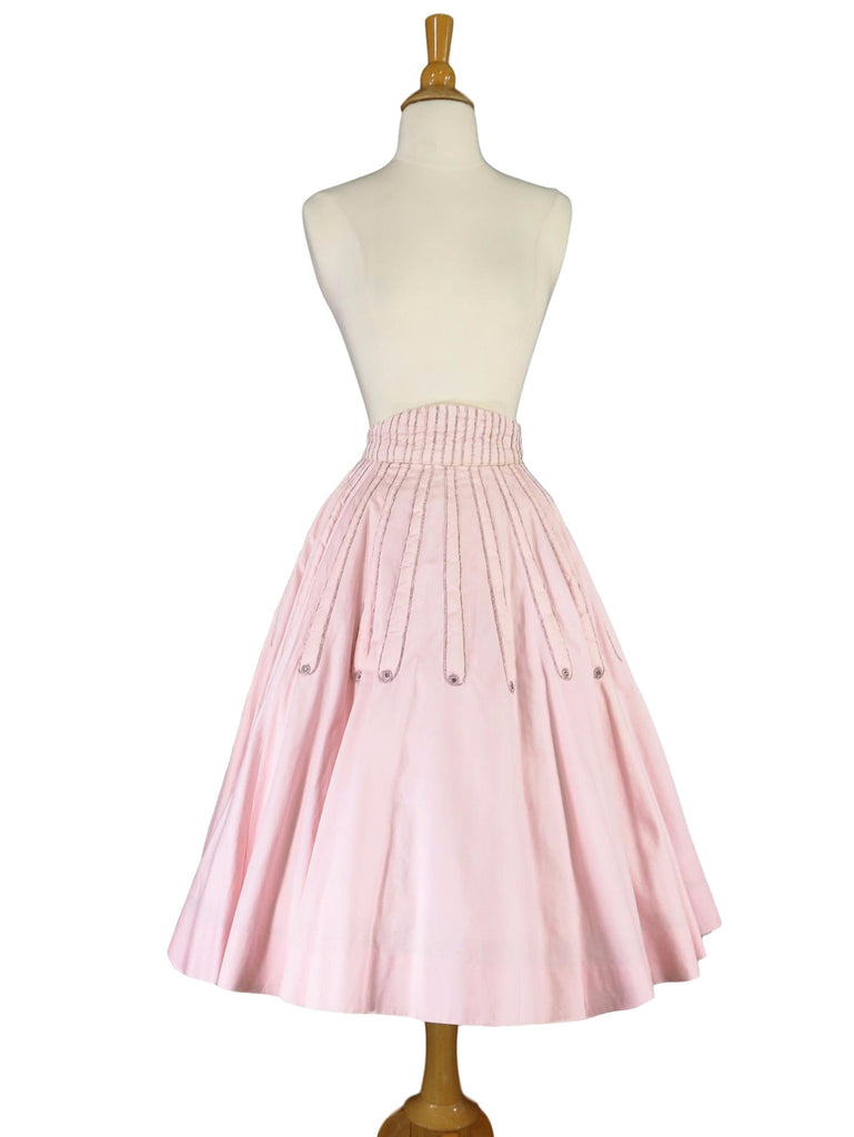 50s Pink Full-Circle Skirt - with crinoline, front