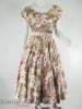 50s Circle Skirt Floral Day Day at Better Dresses Vintage. with wide pink belt and crinoline.