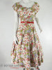 50s Circle Skirt Floral Day Day at Better Dresses Vintage. with red belt and crinoline