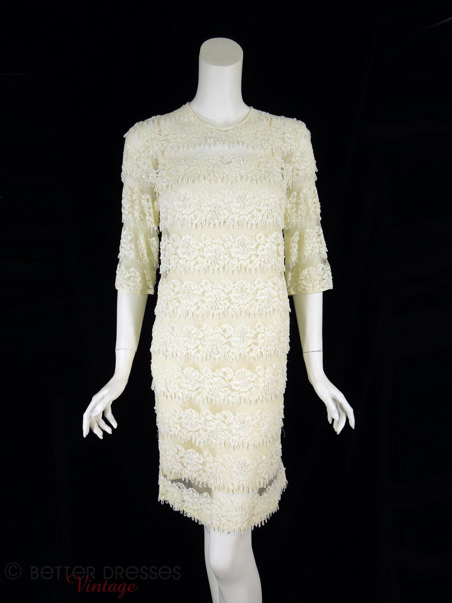 Vintage 60s Sheath Dress Fully Beaded Cream Better Dresses Vintage Vintage 60s Sheath Dress Fully Beaded Cream Better Dresses Vintage