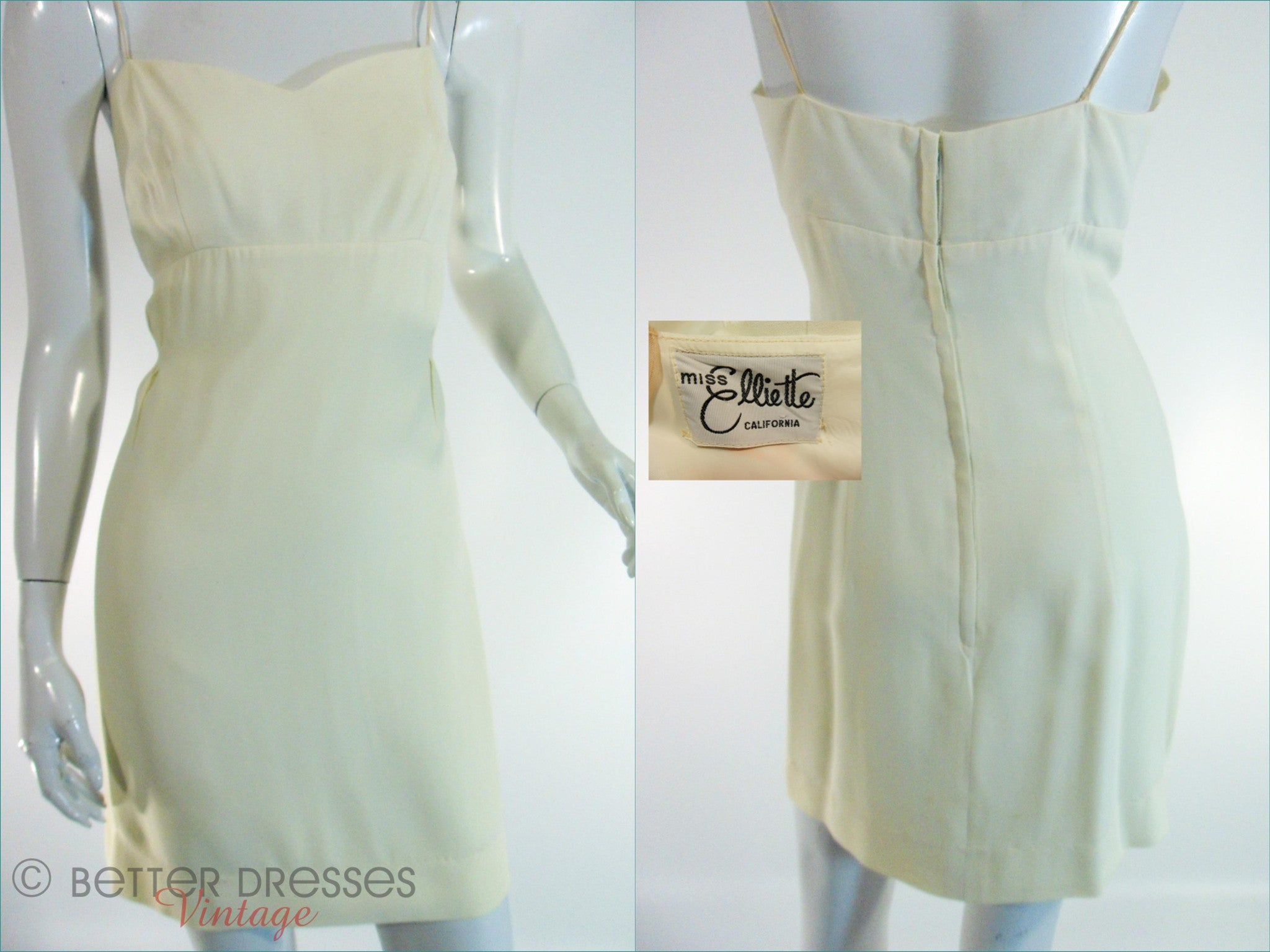 Vintage 60s Sheath Dress Fully Beaded Cream Better Dresses Vintage