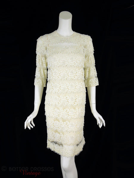 60s Beaded Sheath Dress - front view