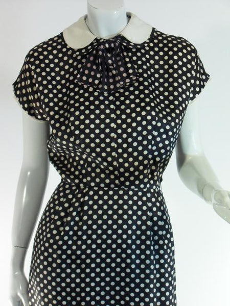 50s Dress & Coat Set Navy Rayon Wool by Georgette