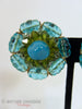 Boucles d'Oreilles Clip-On des Années 50 en Bleu