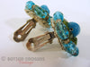 Boucles d'Oreilles Clip-On des Années 50 en Bleu