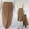 70s Mollie Parnis Ultrasuede Suit - skirt front and basck