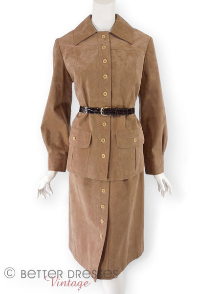 70s Mollie Parnis Ultrasuede Suit - with our belt