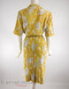 50s/60s Yellow + Gray Shirtwaist Dress - back