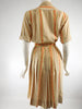 50s/60s Striped Silk Shirtwaist Dress - back
