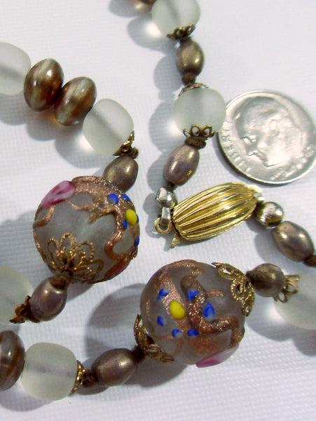 50s Czech Glass Necklace - close up