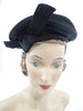 40s Black Grosgrain Beret Hat