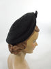 40s Black Grosgrain Beret Hat