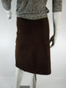 70s Snap Front Brown Suede Skirt