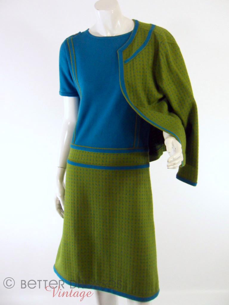60s Jantzen Dress & Jacket Set - on shoulder